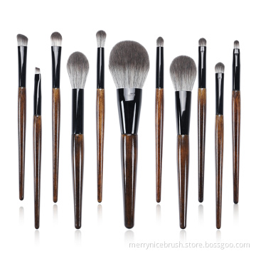 Merrynice 12Pcs wooden makeup brush set high quality